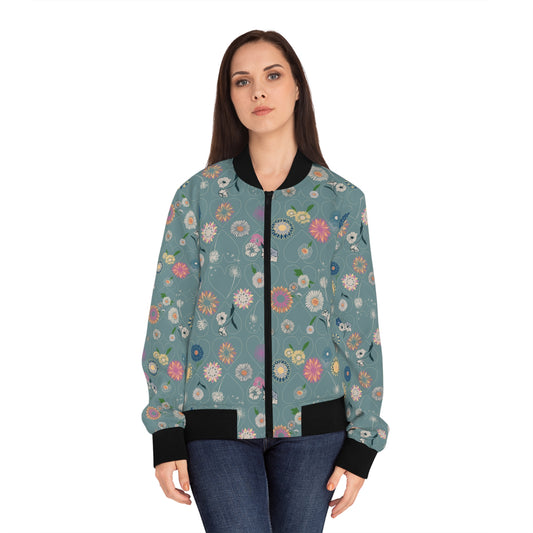 Angie Lee~Floral Vintage Bomber Jacket