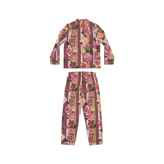 Floral Satin Pajamas Set ~ Humble Rose Design
