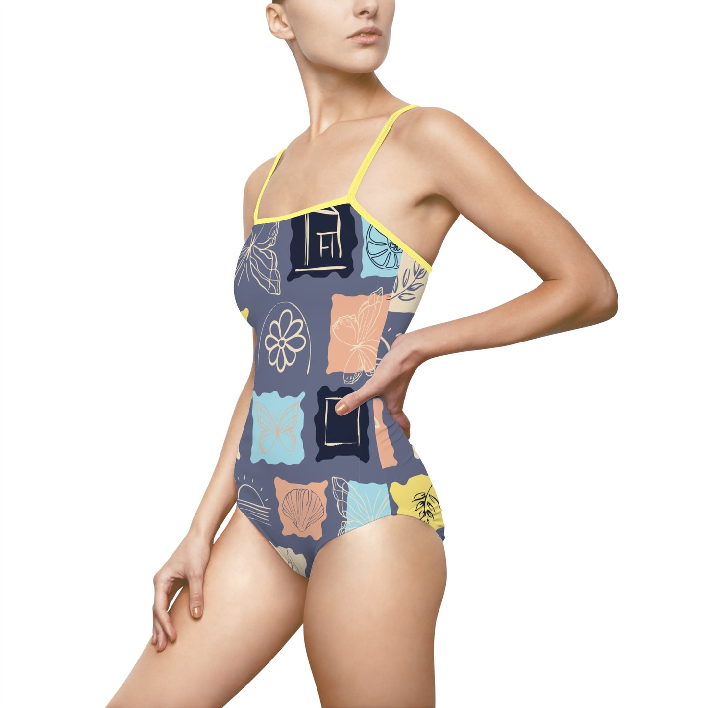 Vibrant Women's One-Piece Swimsuit, Stylish Summer Swimwear, Beach Day Essential, Pool Party Outfit, Vacation Swimwear