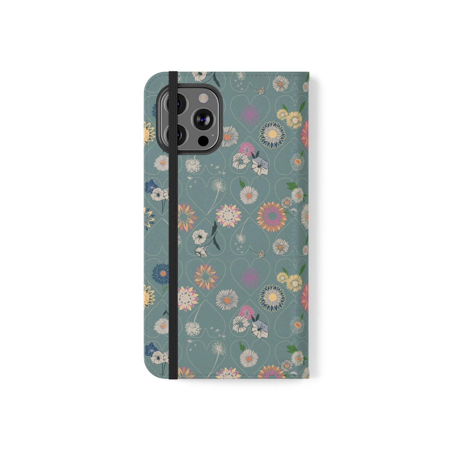 Floral Teal Flip Phone Case ~ Angie Lee Design