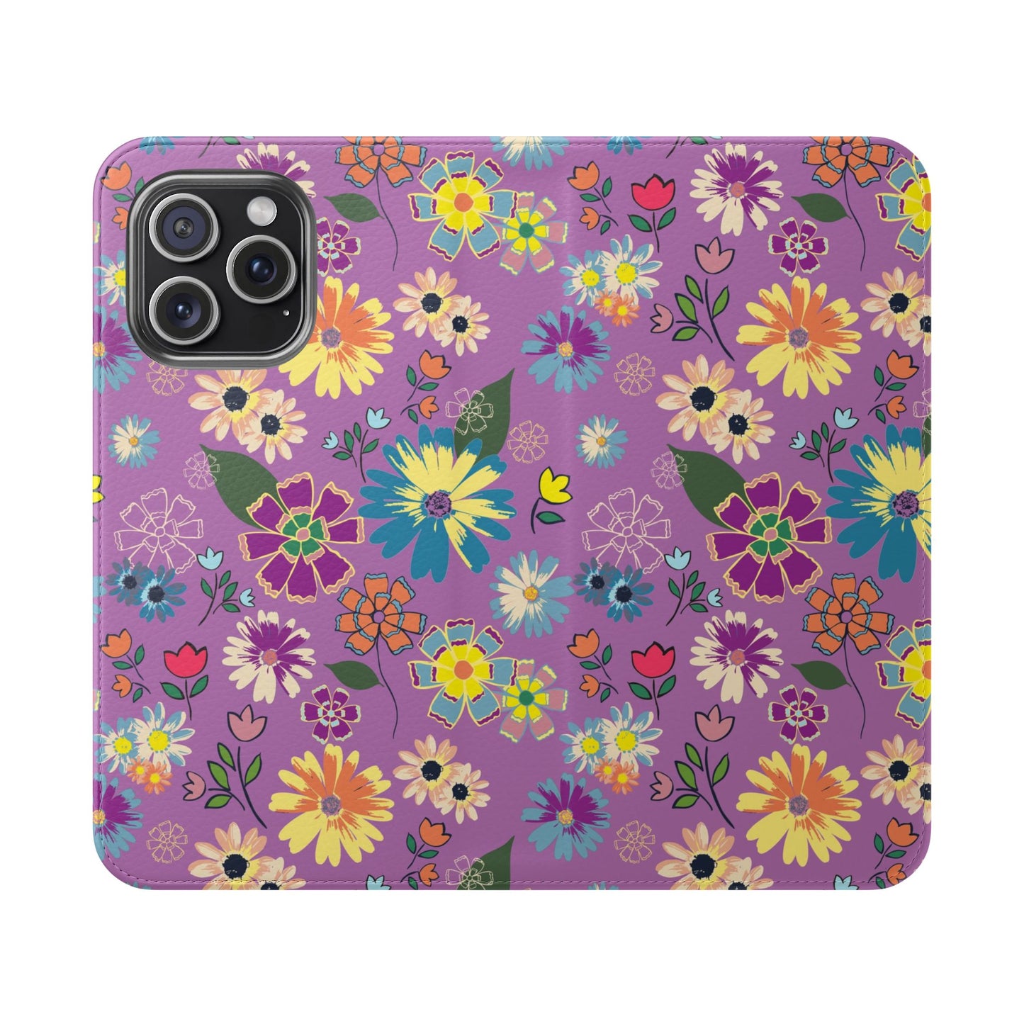 Retro Purple Floral Flip Phone Case ~ Roxy Design