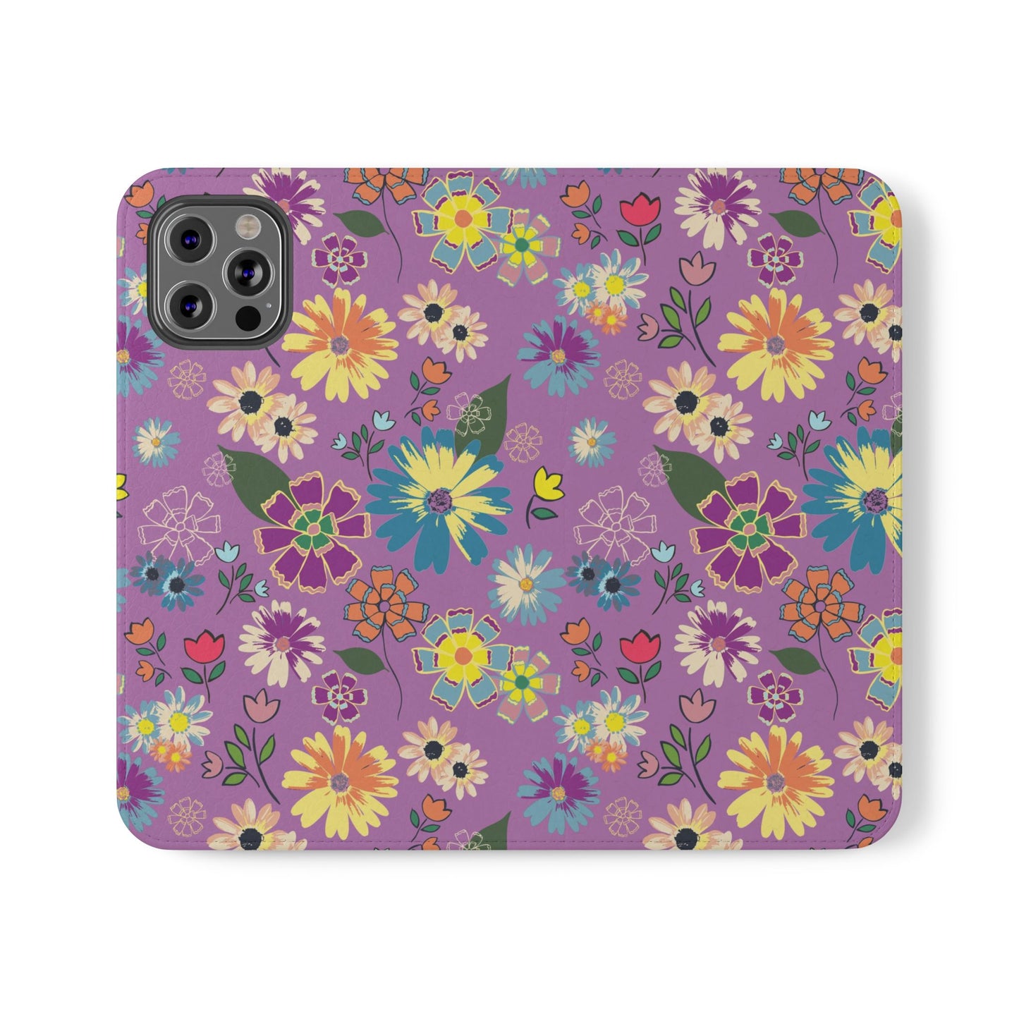 Retro Purple Floral Flip Phone Case ~ Roxy Design