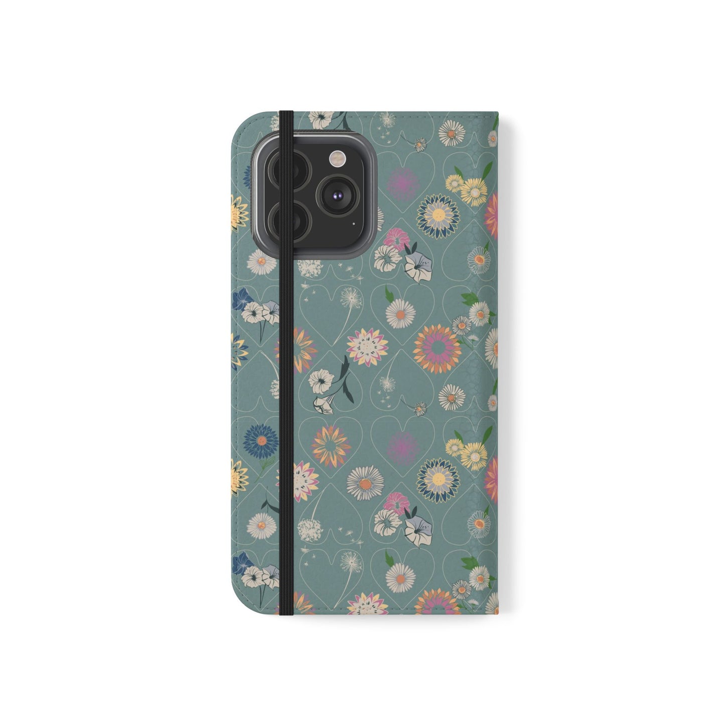 Floral Teal Flip Phone Case ~ Angie Lee Design