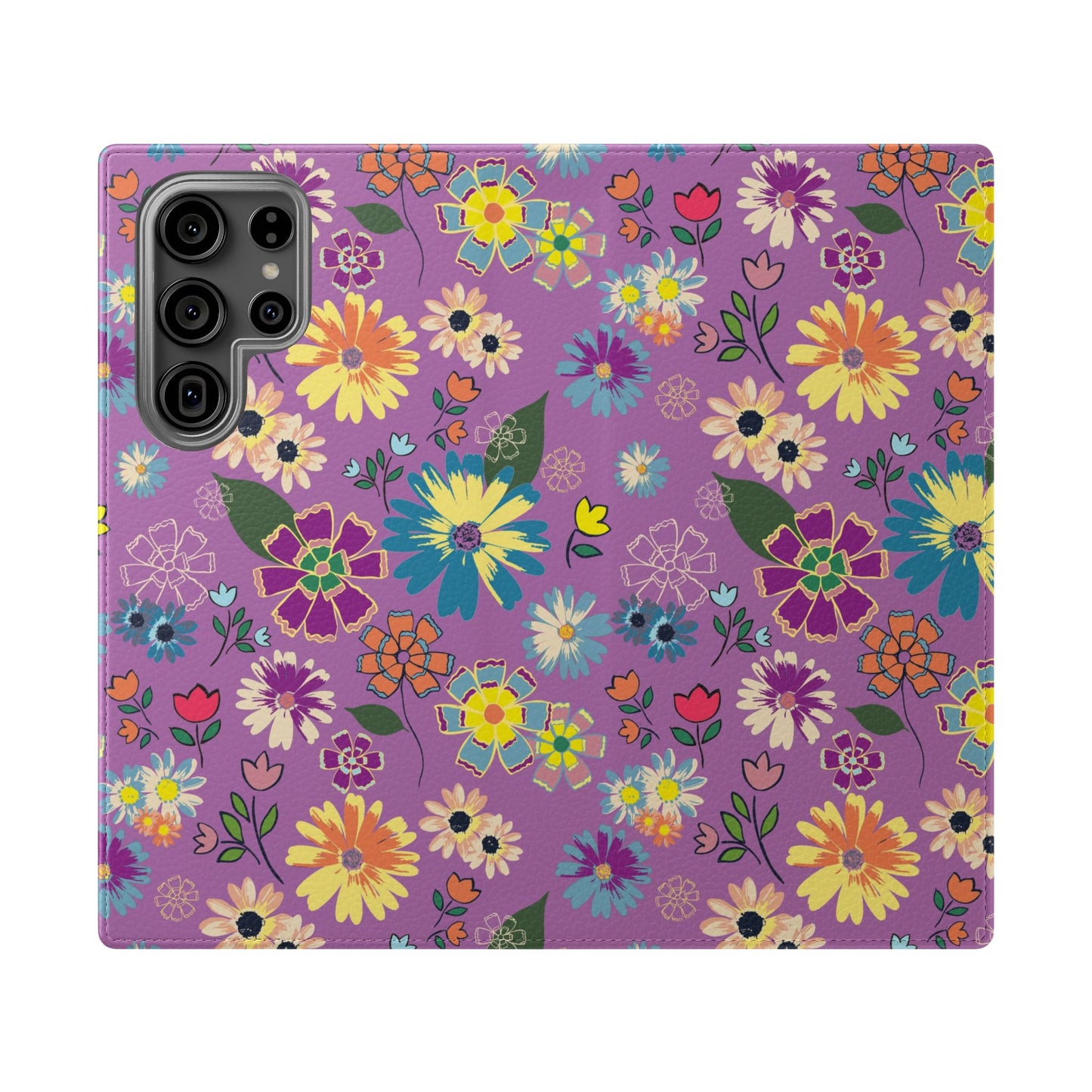 Retro Purple Floral Flip Phone Case ~ Roxy Design