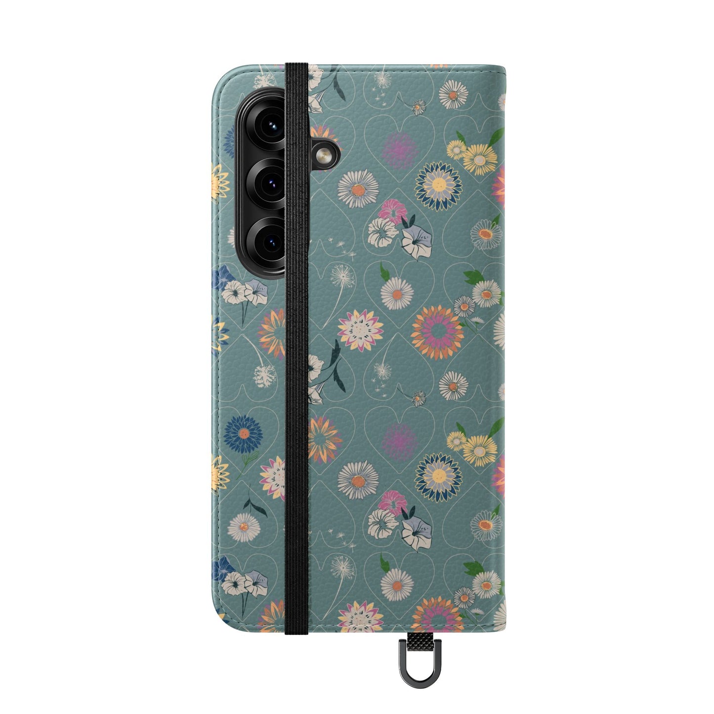 Floral Teal Flip Phone Case ~ Angie Lee Design