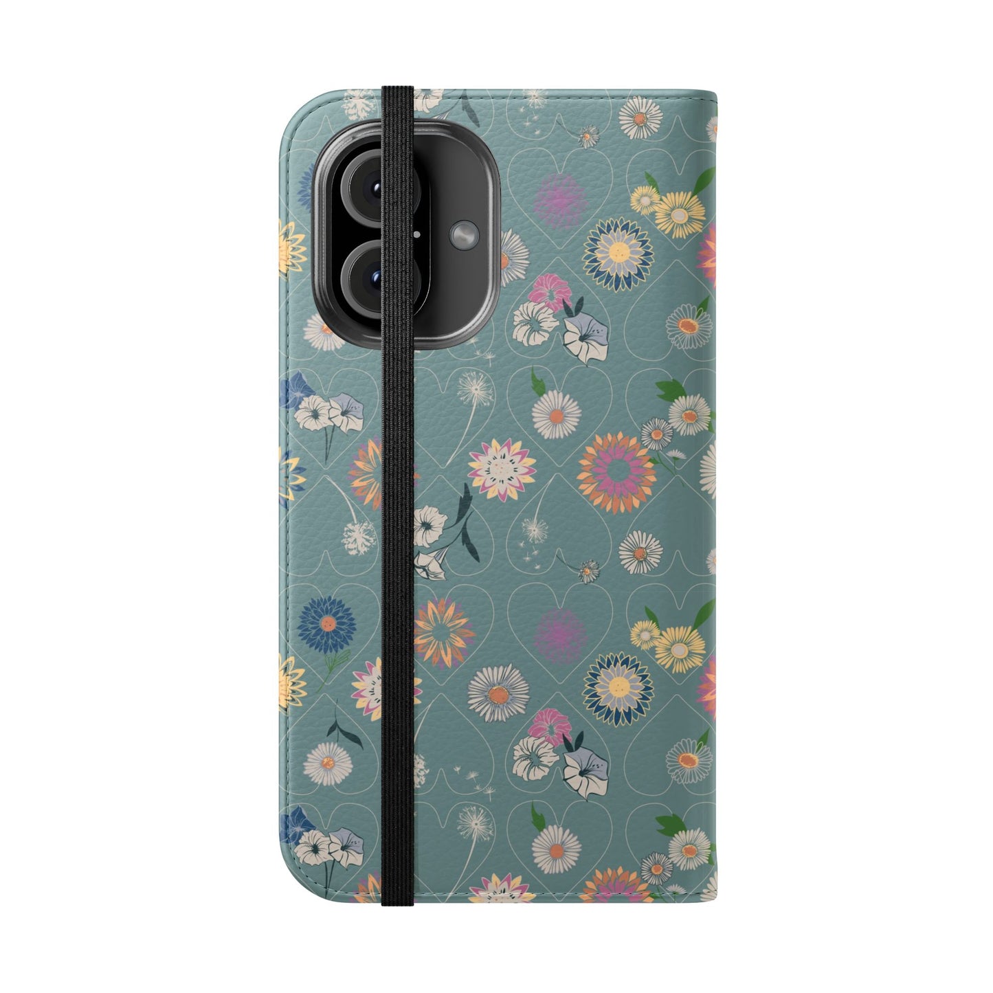 Floral Teal Flip Phone Case ~ Angie Lee Design