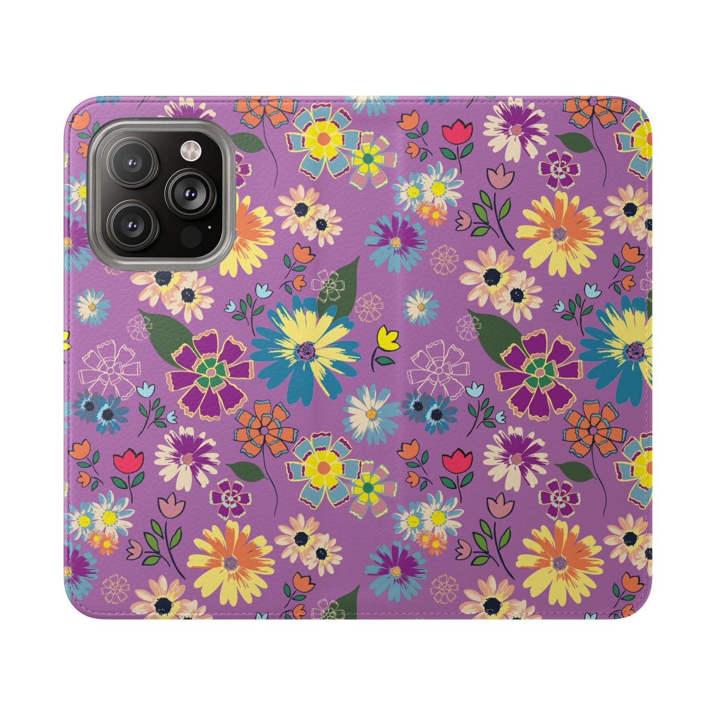 Retro Purple Floral Flip Phone Case ~ Roxy Design
