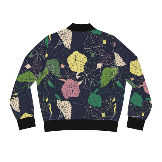 Vintage Bomber Jacket ~ Habour Leaves Design