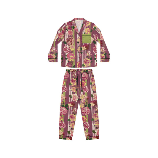 Floral Satin Pajamas Set ~ Humble Rose Design