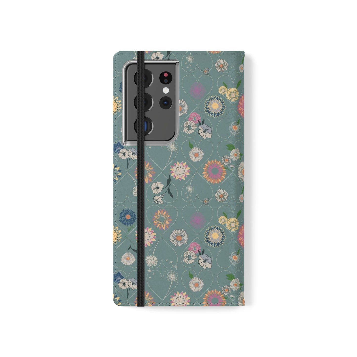 Floral Teal Flip Phone Case ~ Angie Lee Design