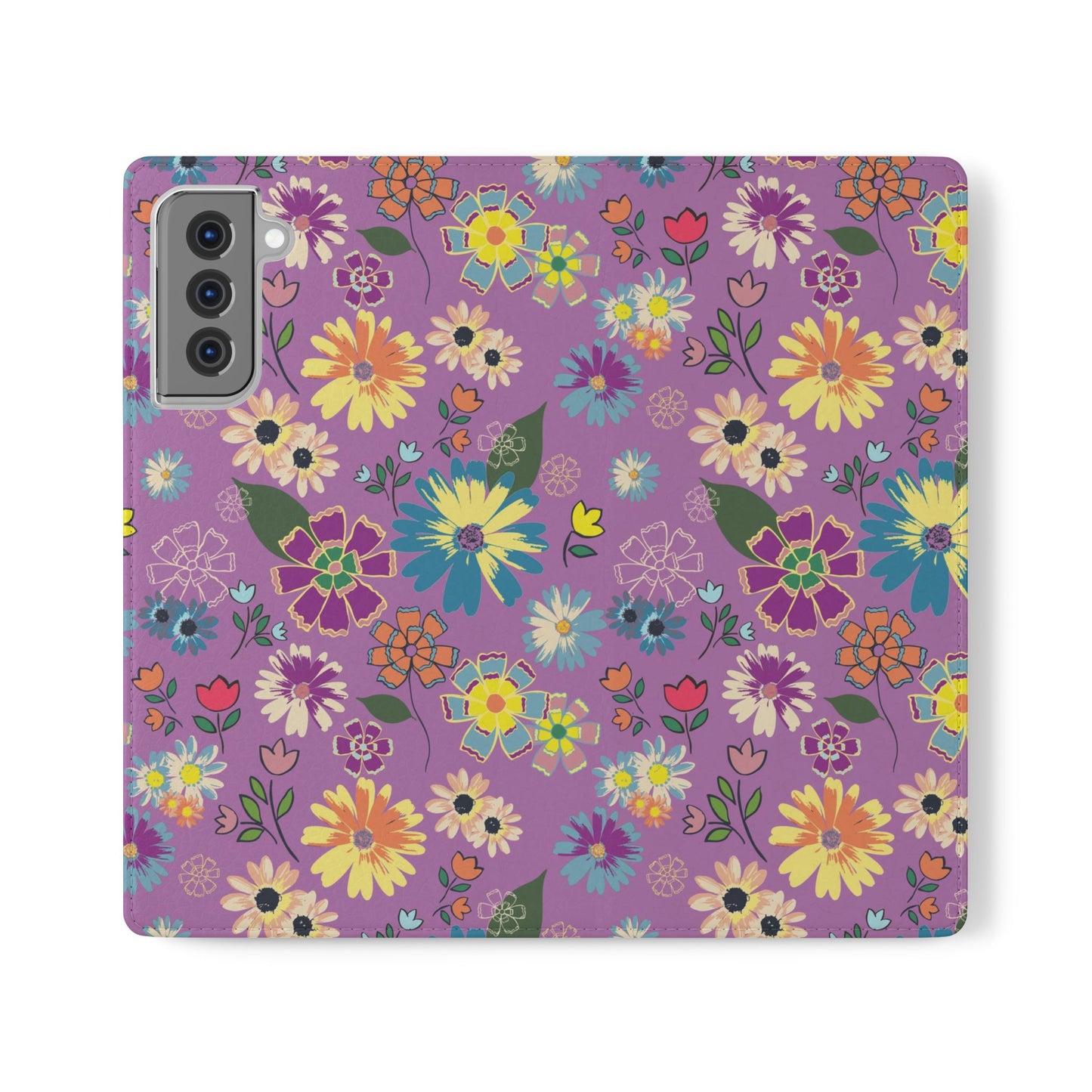 Retro Purple Floral Flip Phone Case ~ Roxy Design