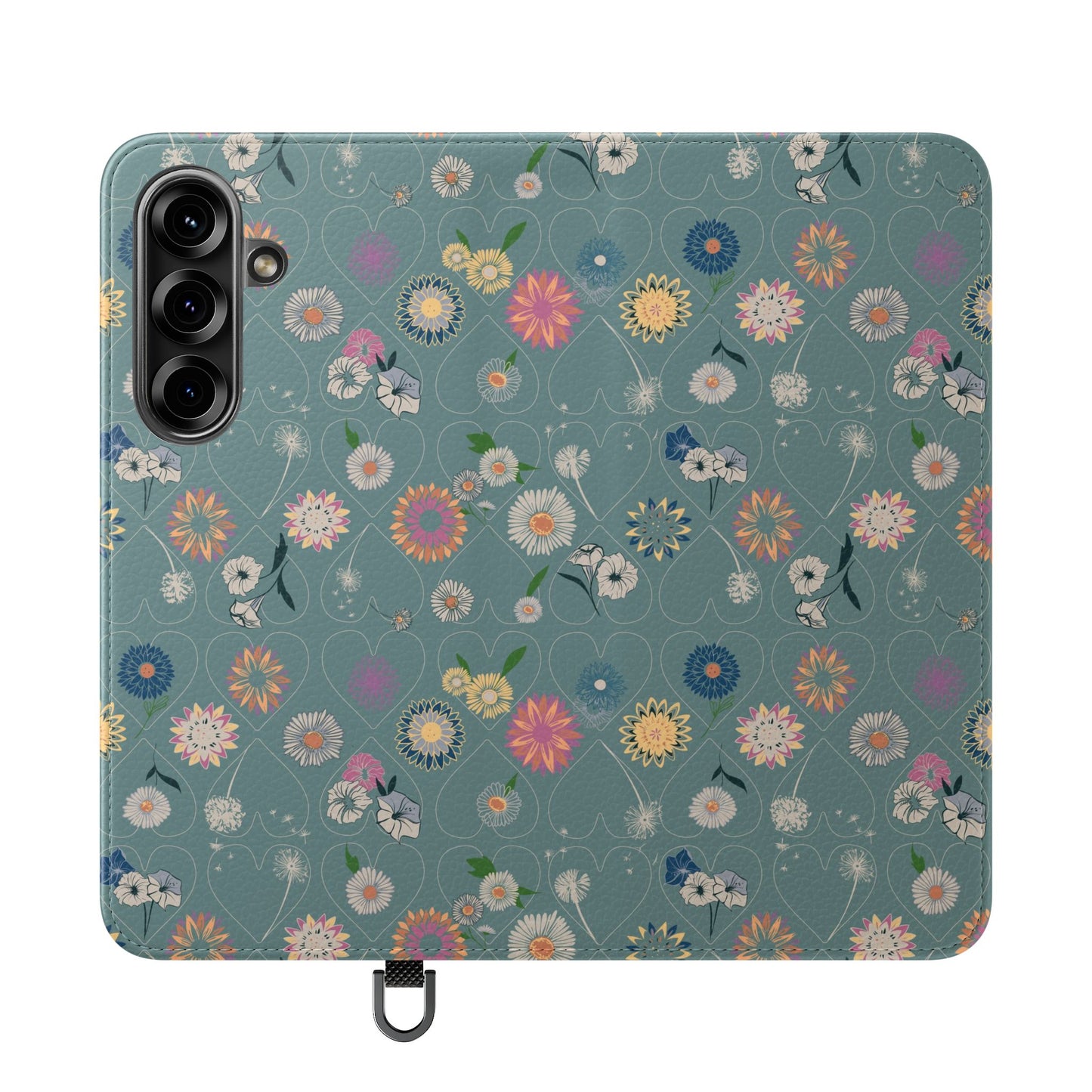 Floral Teal Flip Phone Case ~ Angie Lee Design