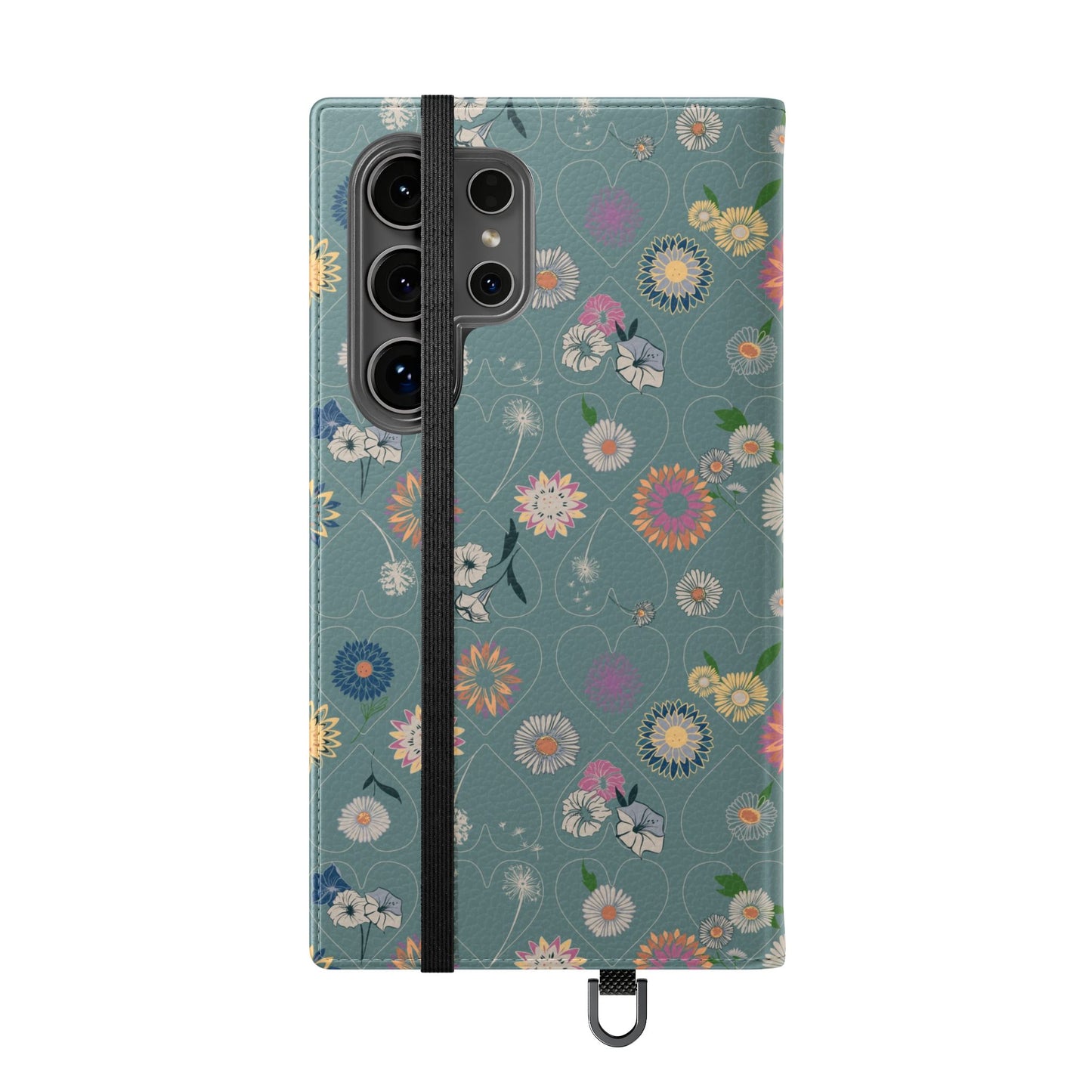 Floral Teal Flip Phone Case ~ Angie Lee Design