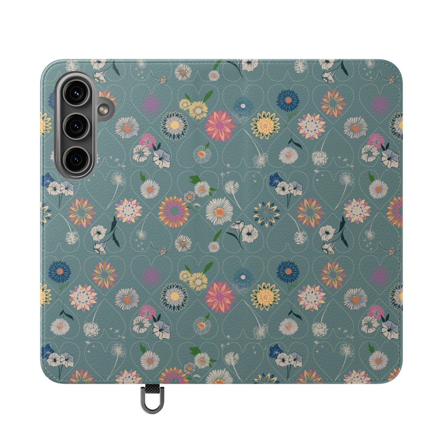 Floral Teal Flip Phone Case ~ Angie Lee Design