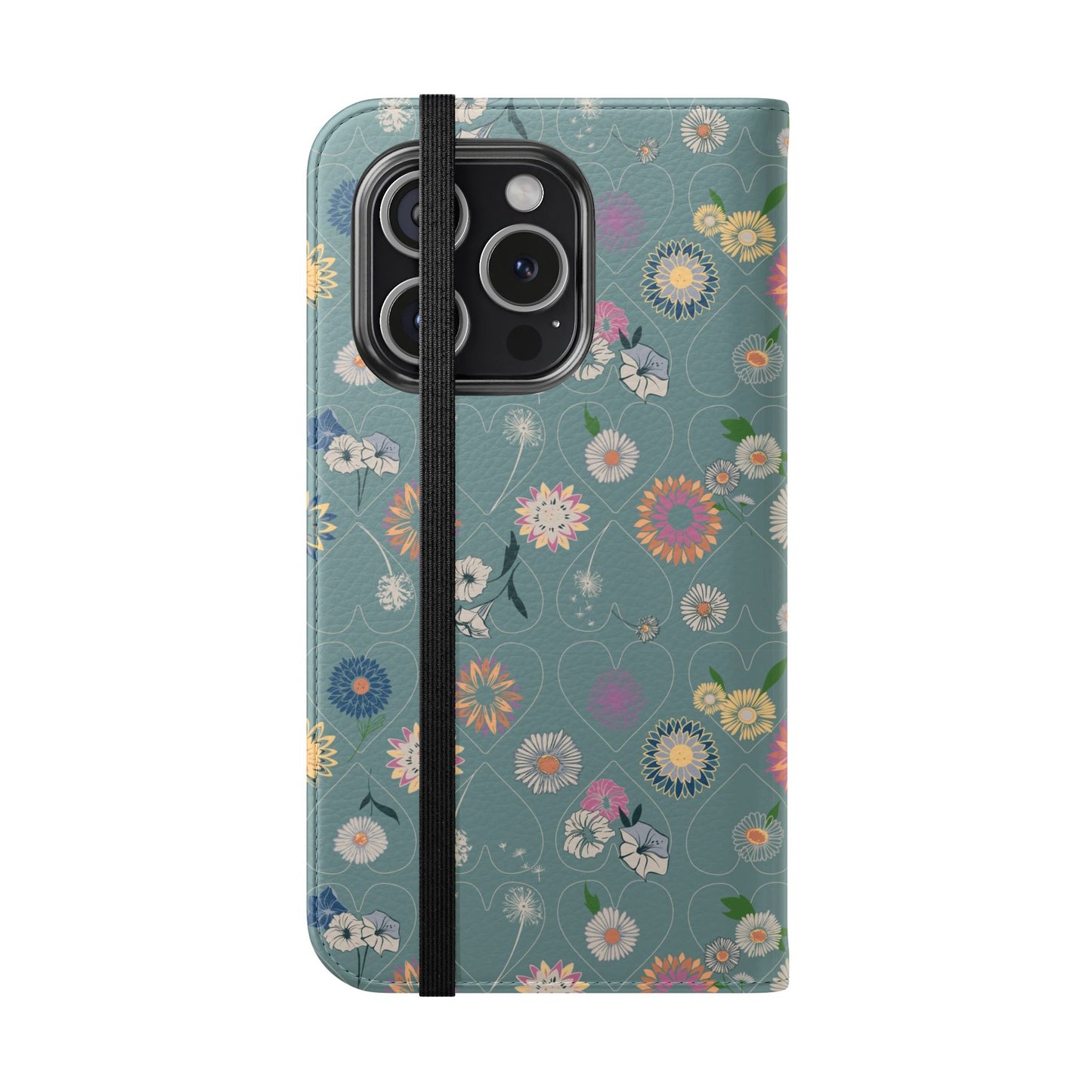Floral Teal Flip Phone Case ~ Angie Lee Design