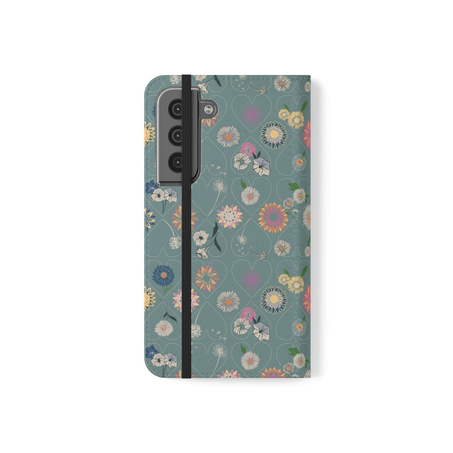 Floral Teal Flip Phone Case ~ Angie Lee Design