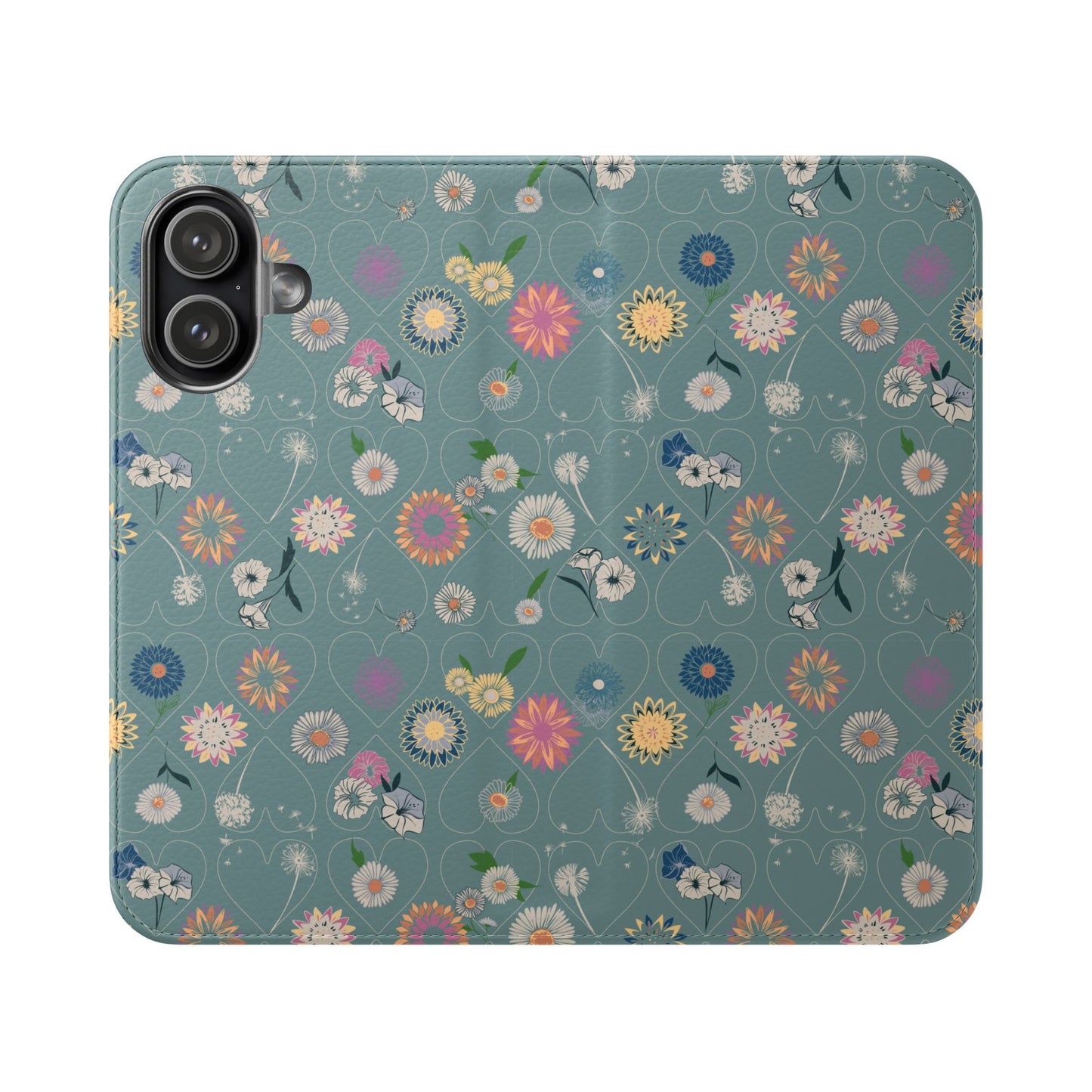 Floral Teal Flip Phone Case ~ Angie Lee Design
