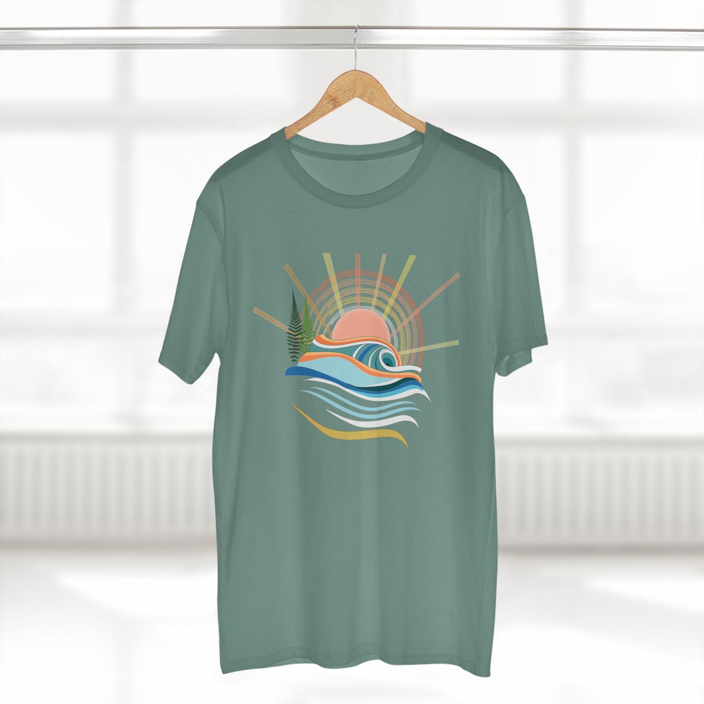 Sunset Surf Waves Tee — Retro Beach Sunrise Graphic T-Shirt
