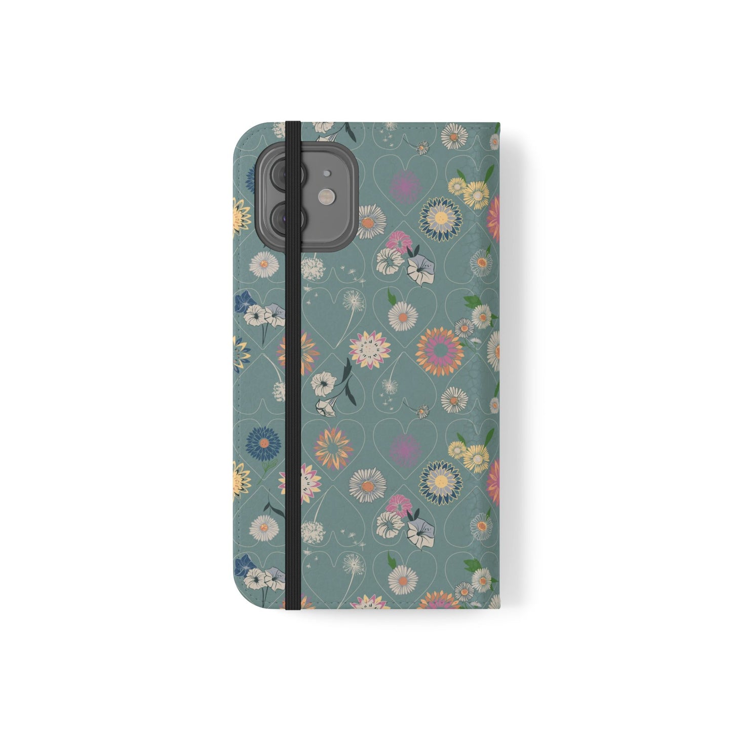 Floral Teal Flip Phone Case ~ Angie Lee Design