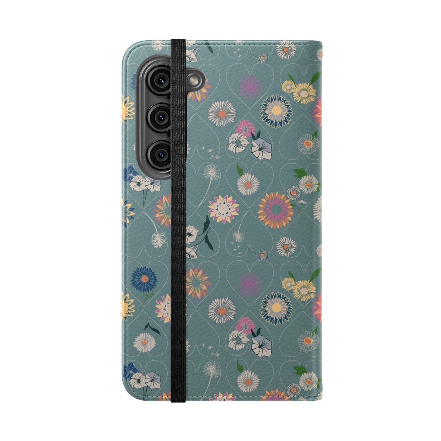 Floral Teal Flip Phone Case ~ Angie Lee Design