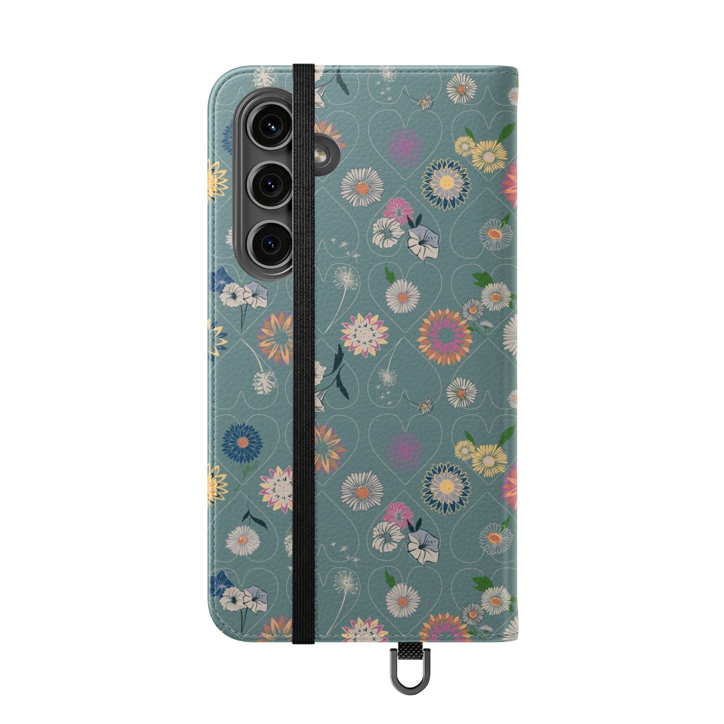 Floral Teal Flip Phone Case ~ Angie Lee Design
