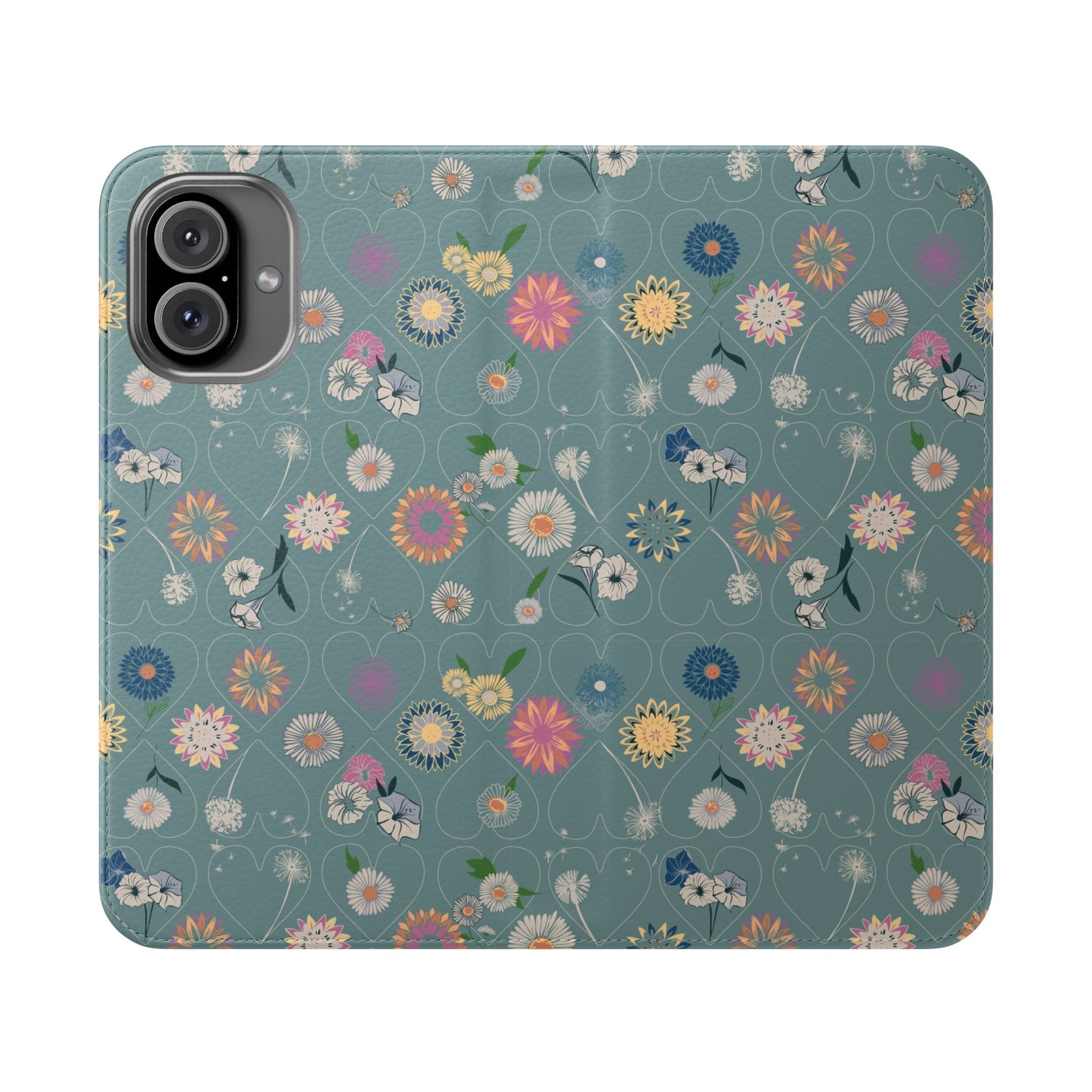 Floral Teal Flip Phone Case ~ Angie Lee Design