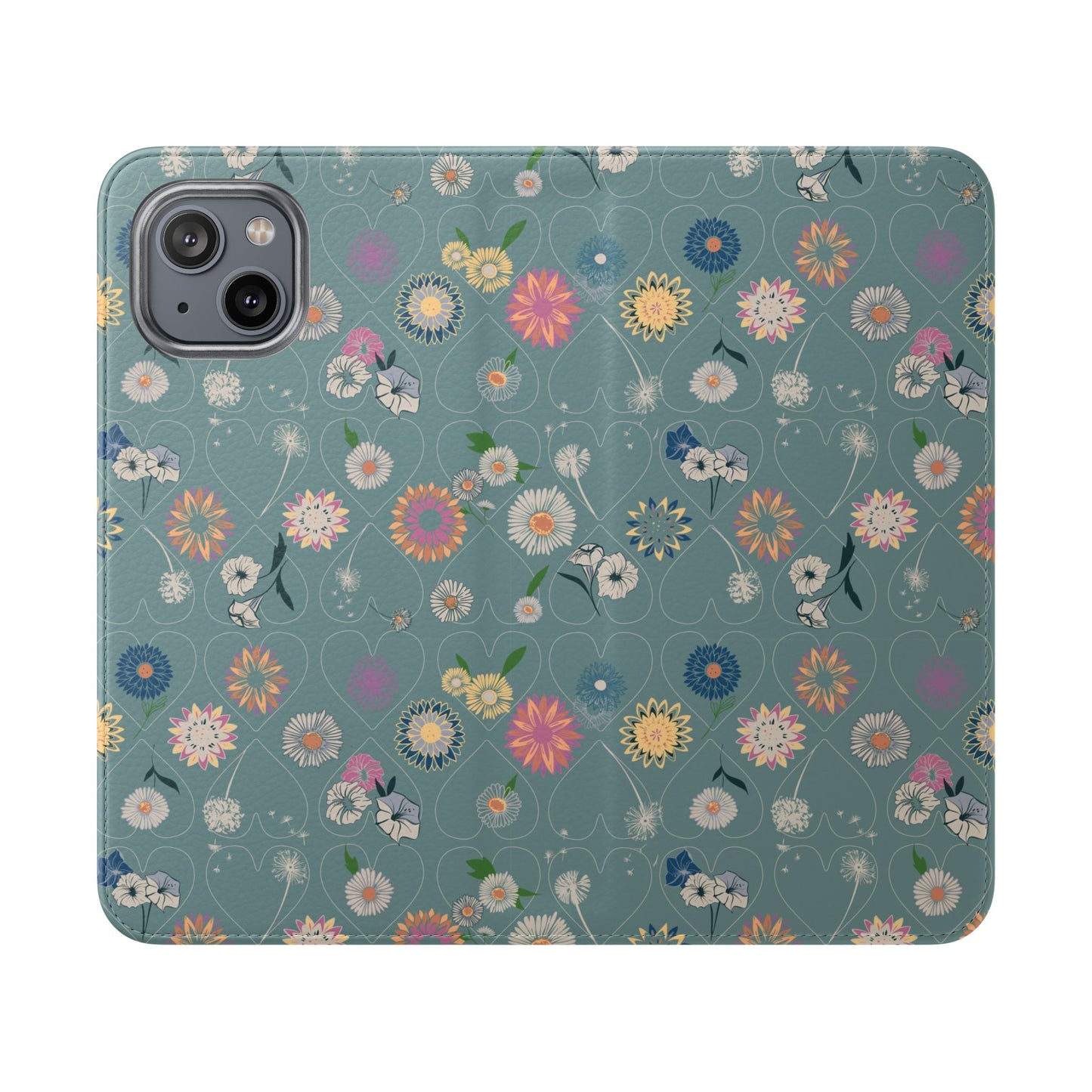 Floral Teal Flip Phone Case ~ Angie Lee Design
