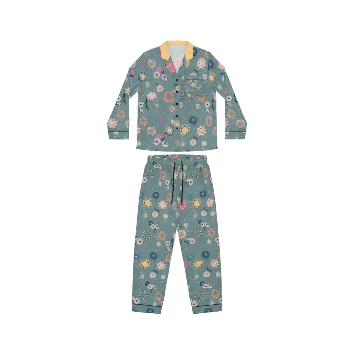 Floral Satin Pajamas Set ~ Angie Lee Design