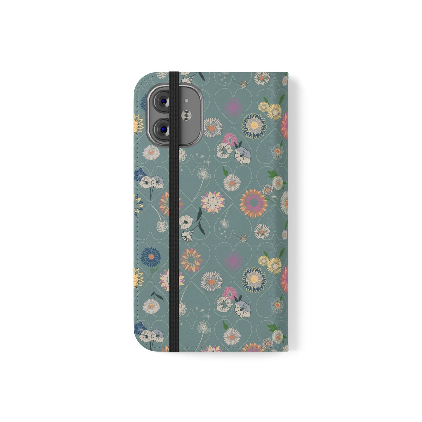 Floral Teal Flip Phone Case ~ Angie Lee Design