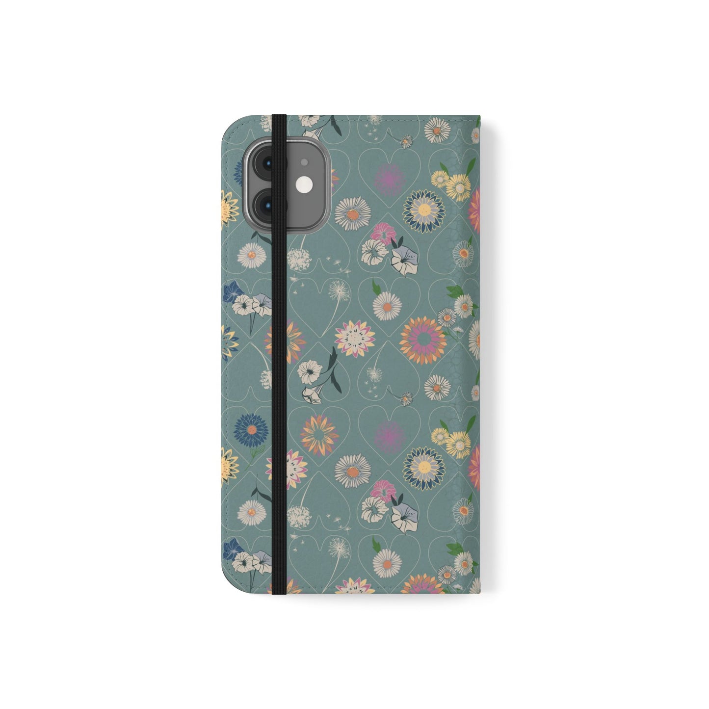 Floral Teal Flip Phone Case ~ Angie Lee Design