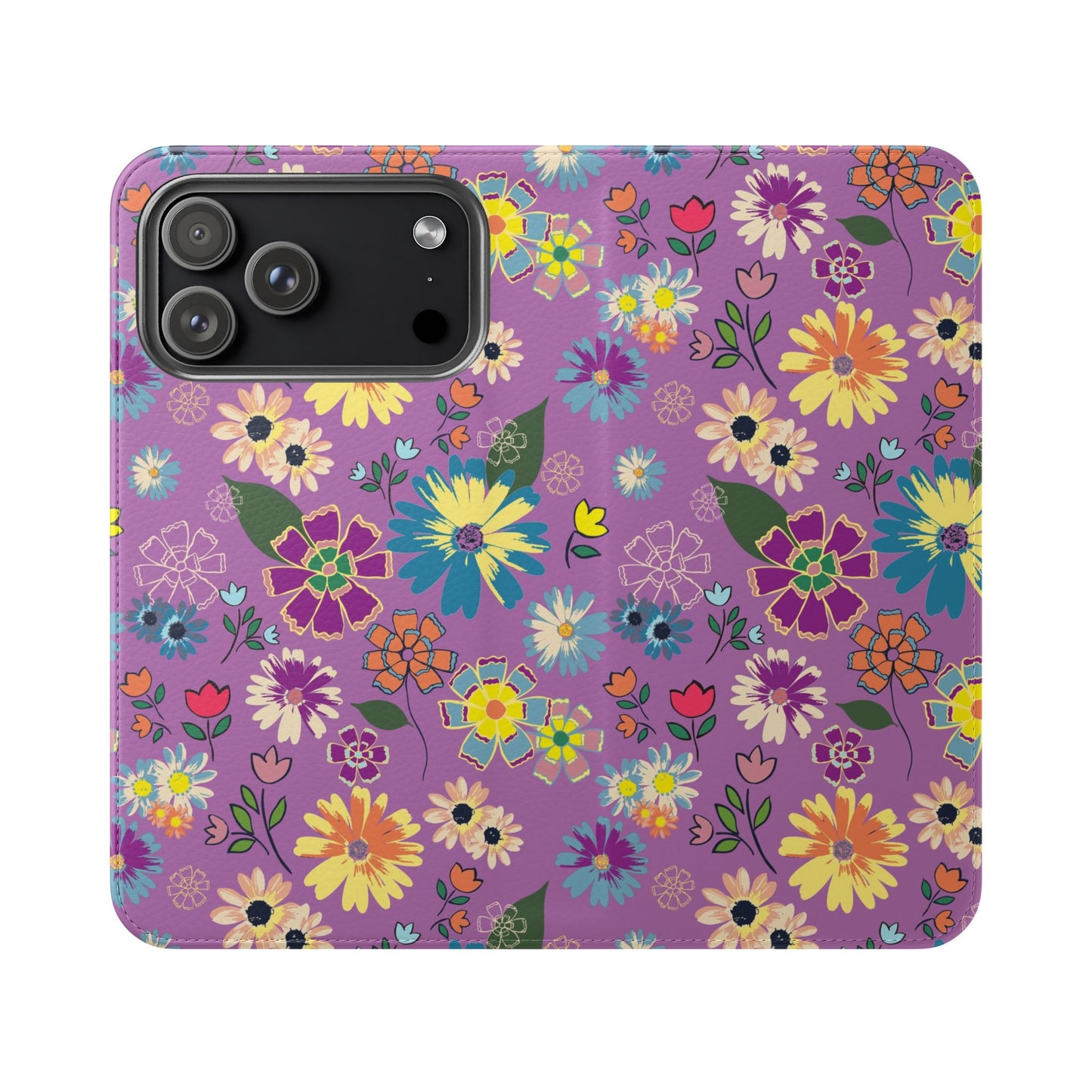 Retro Purple Floral Flip Phone Case ~ Roxy Design
