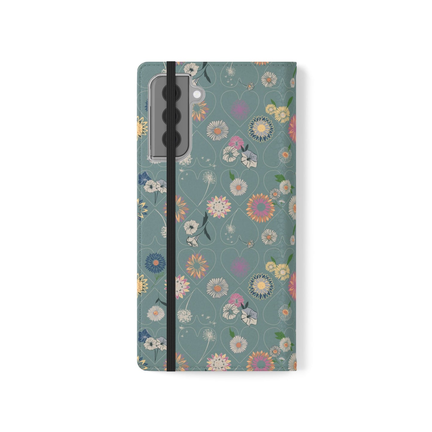 Floral Teal Flip Phone Case ~ Angie Lee Design