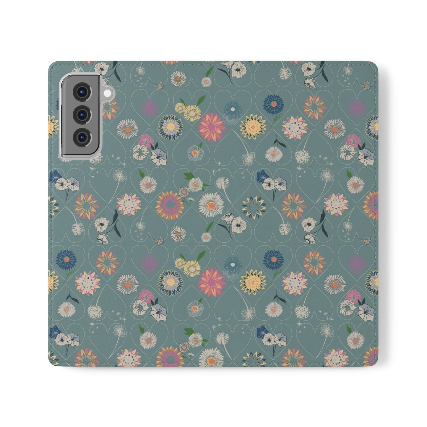 Floral Teal Flip Phone Case ~ Angie Lee Design