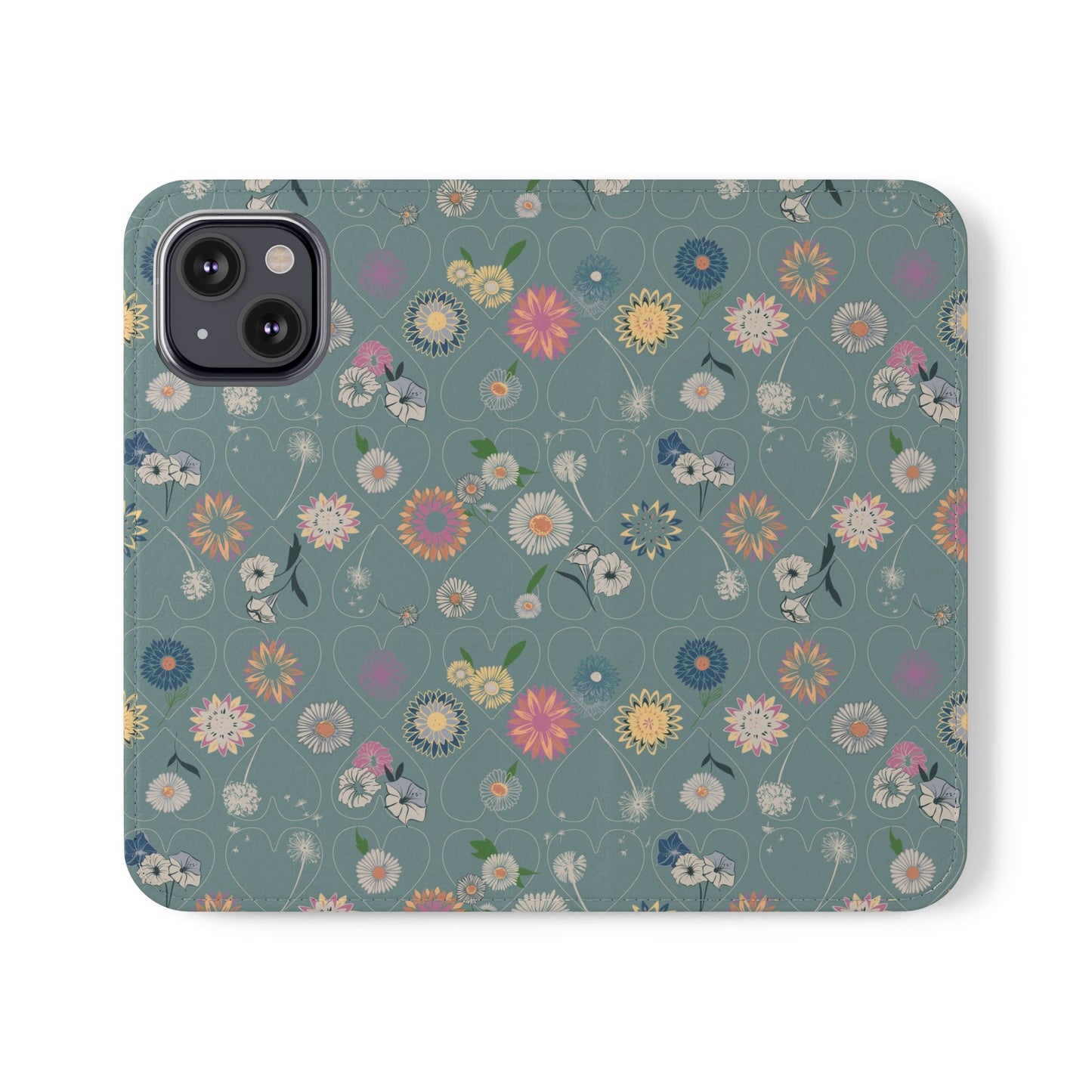 Floral Teal Flip Phone Case ~ Angie Lee Design
