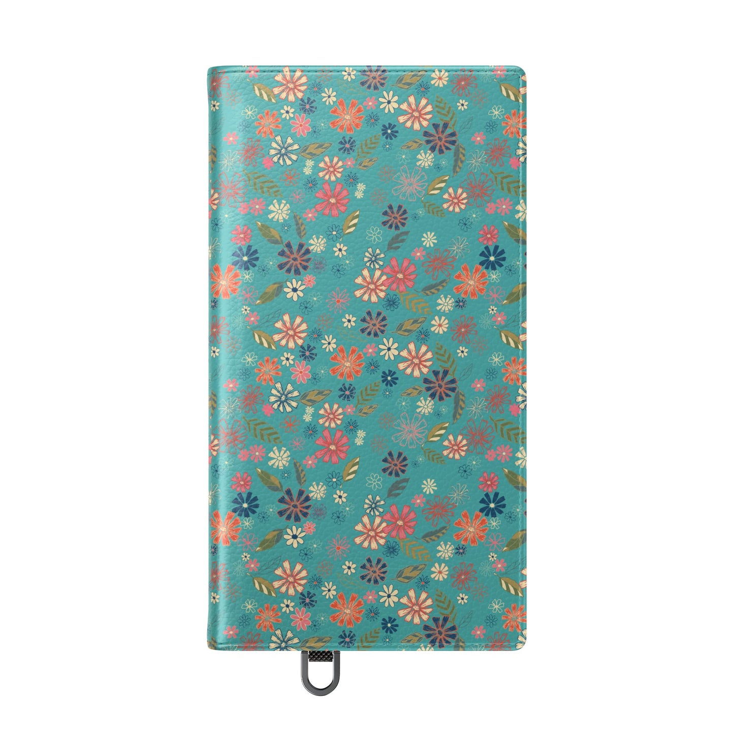 Floral Blue Flip Phone Case — Wallet Folio with Card Slots