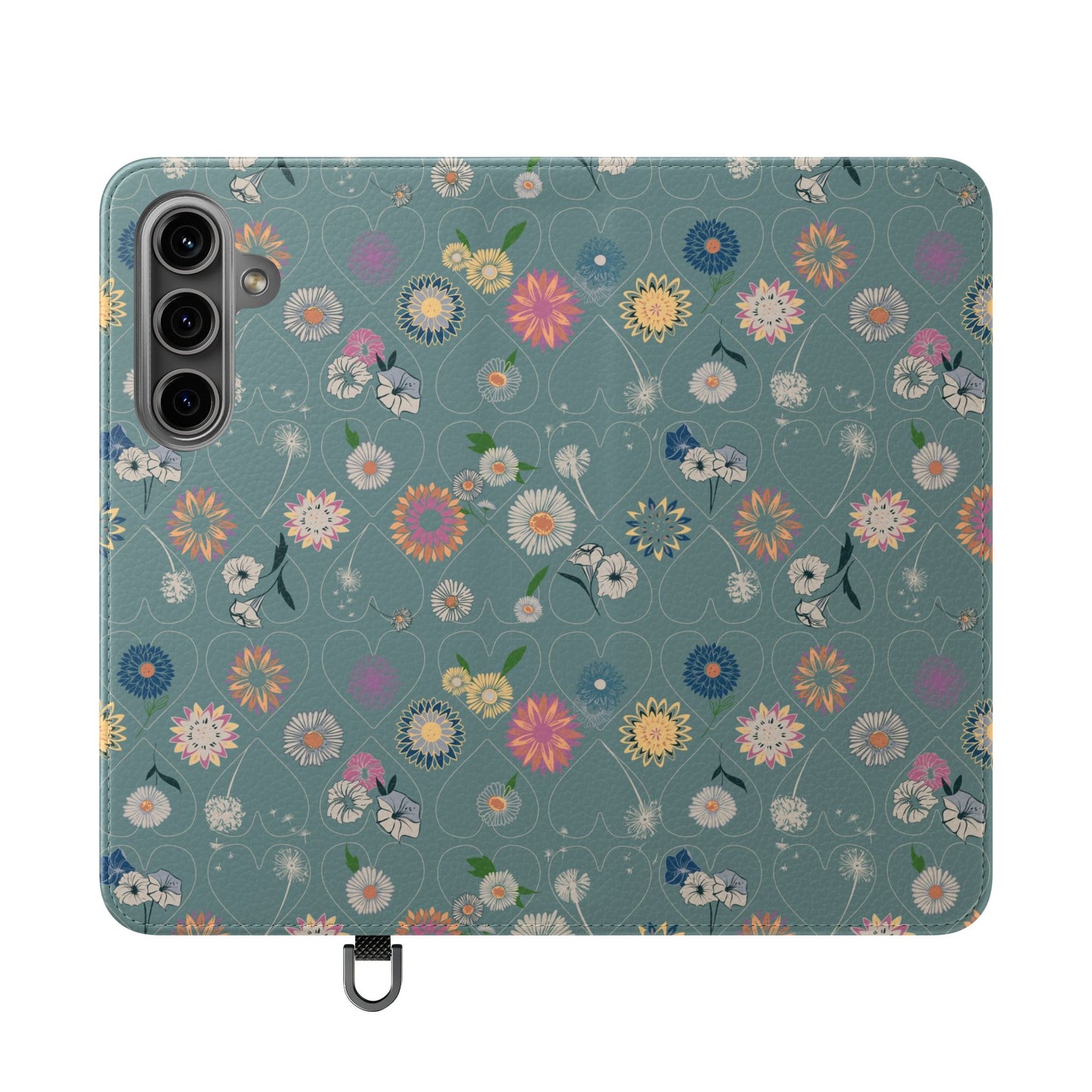 Floral Teal Flip Phone Case ~ Angie Lee Design