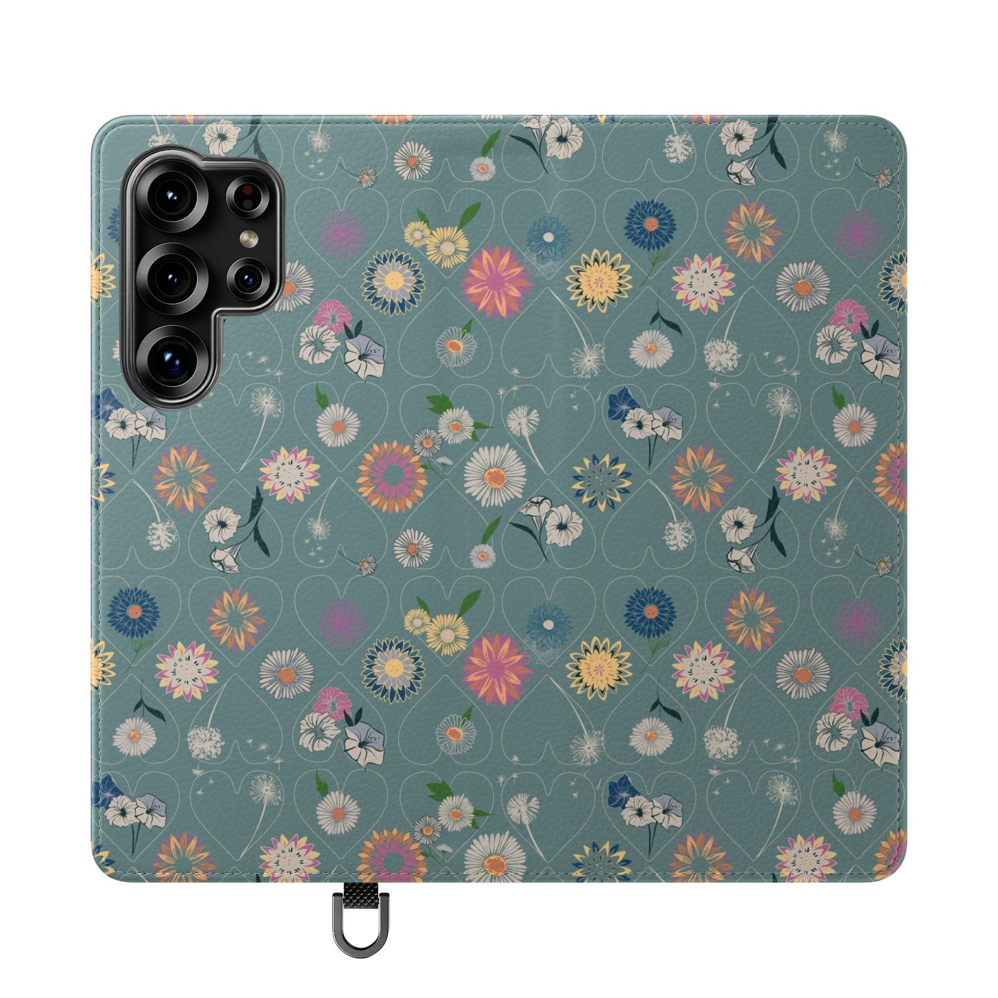 Floral Teal Flip Phone Case ~ Angie Lee Design