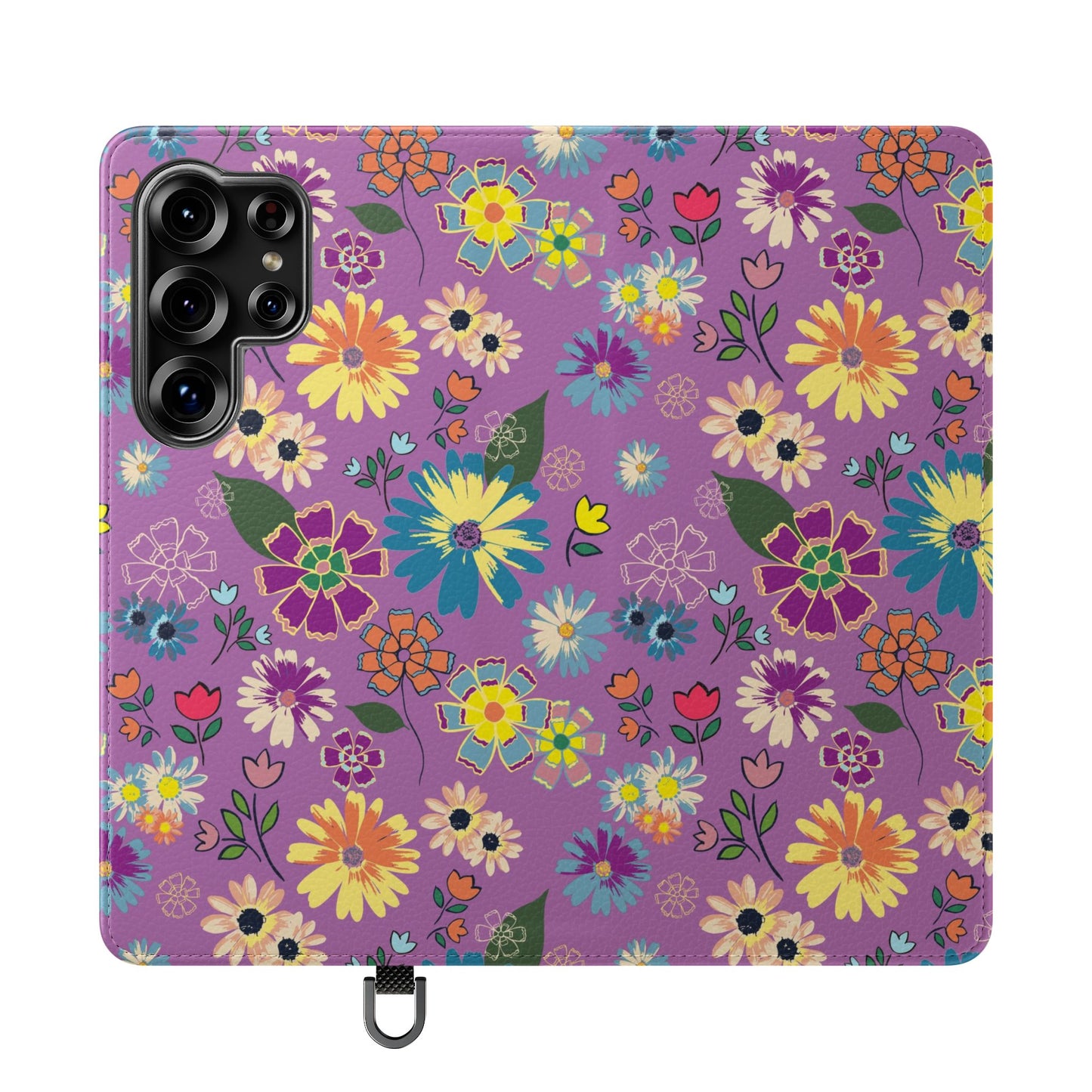 Retro Purple Floral Flip Phone Case ~ Roxy Design