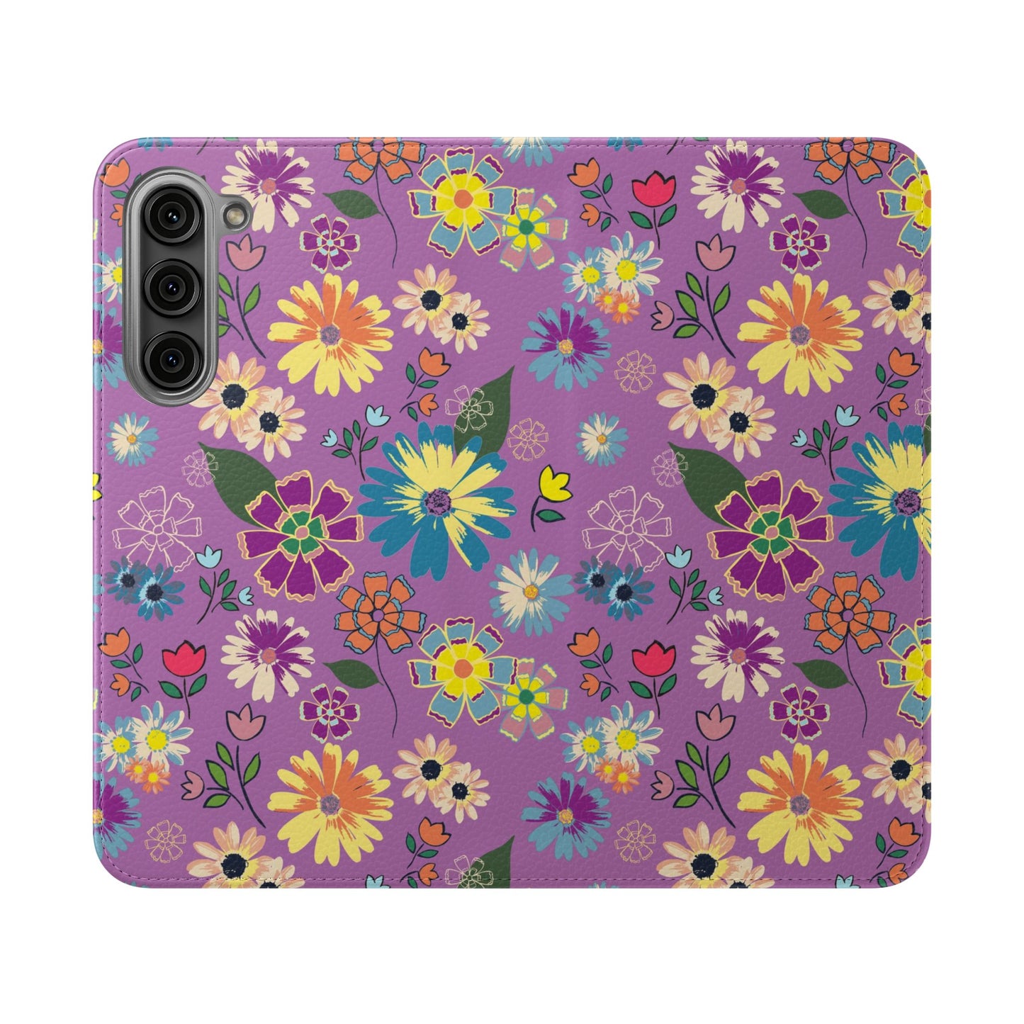 Retro Purple Floral Flip Phone Case ~ Roxy Design