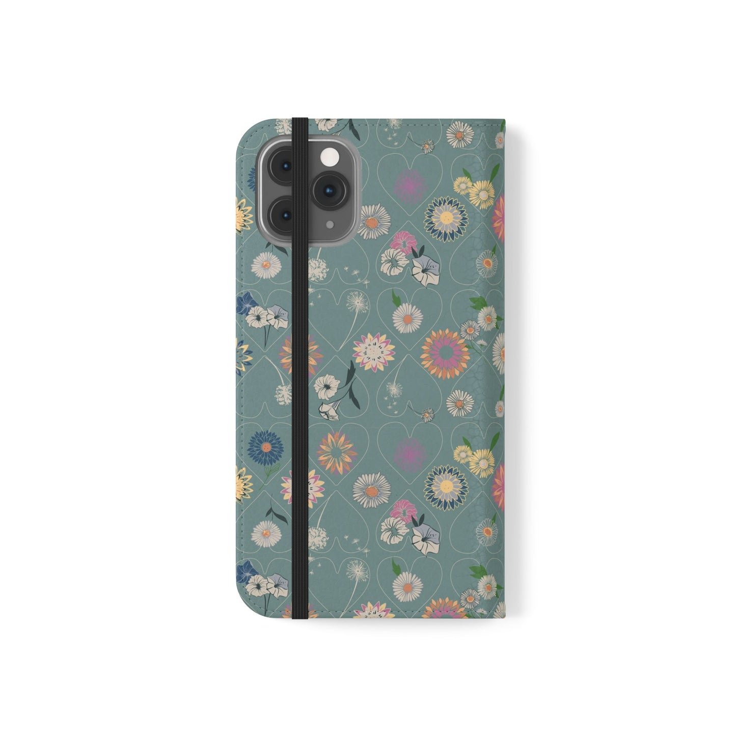 Floral Teal Flip Phone Case ~ Angie Lee Design