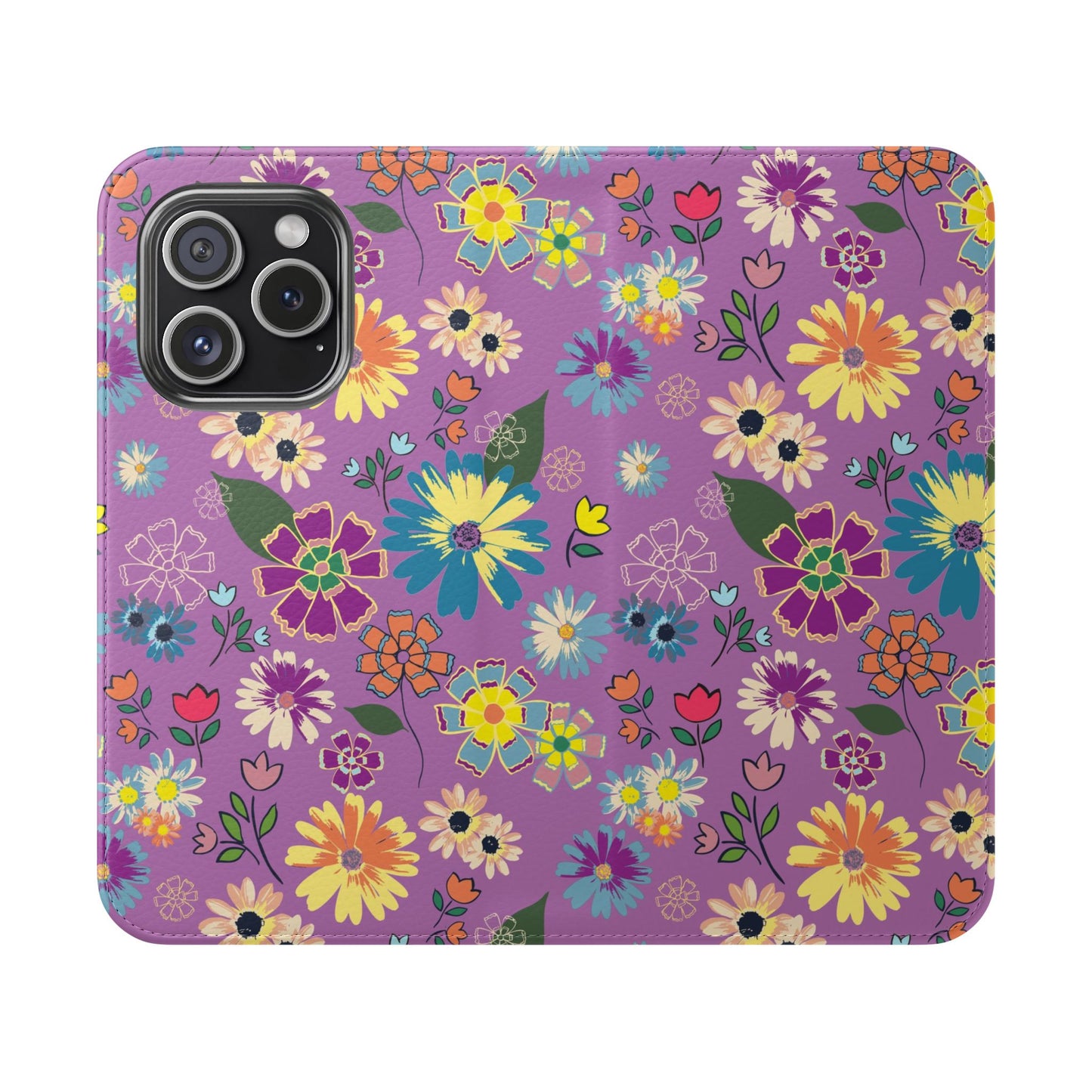 Retro Purple Floral Flip Phone Case ~ Roxy Design