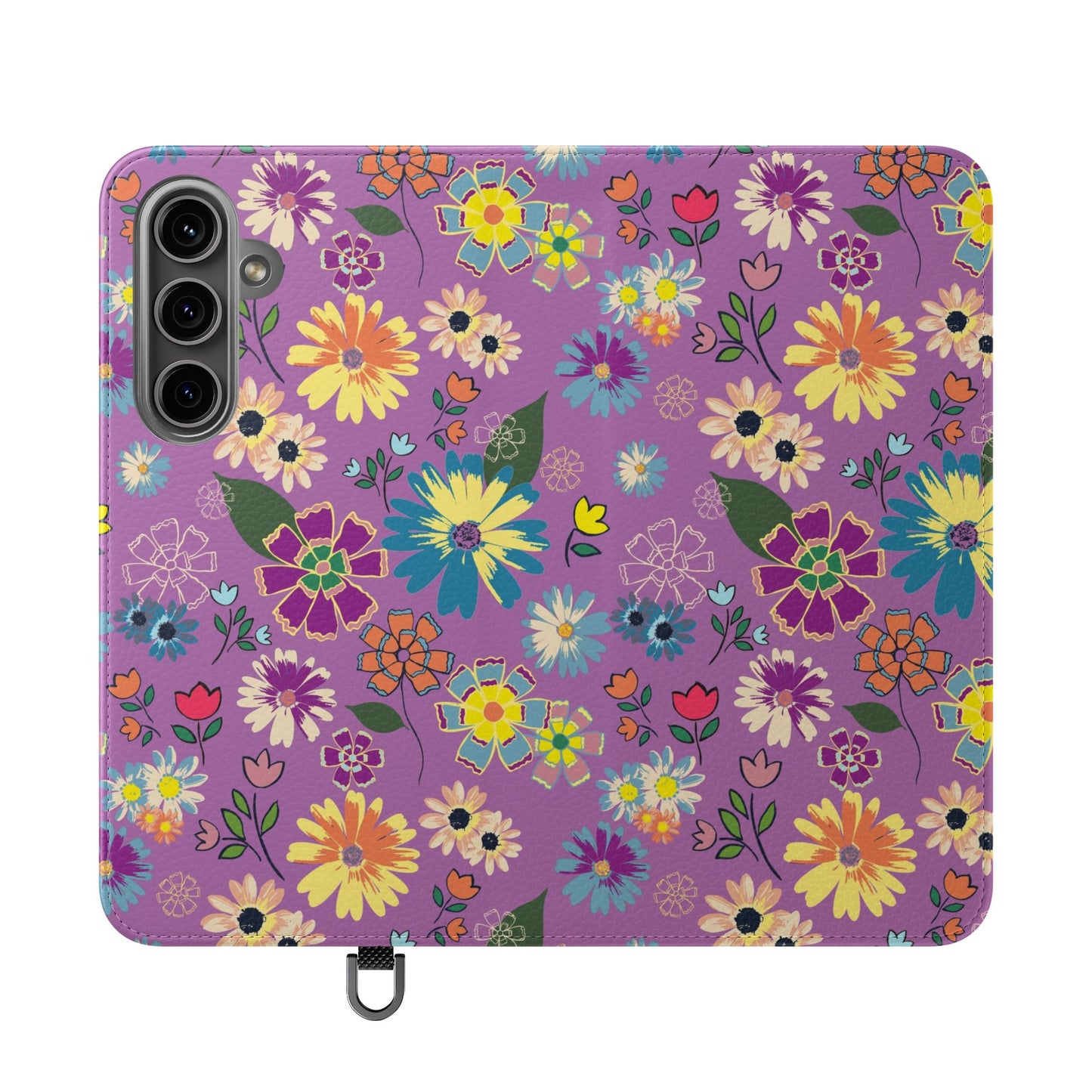 Retro Purple Floral Flip Phone Case ~ Roxy Design