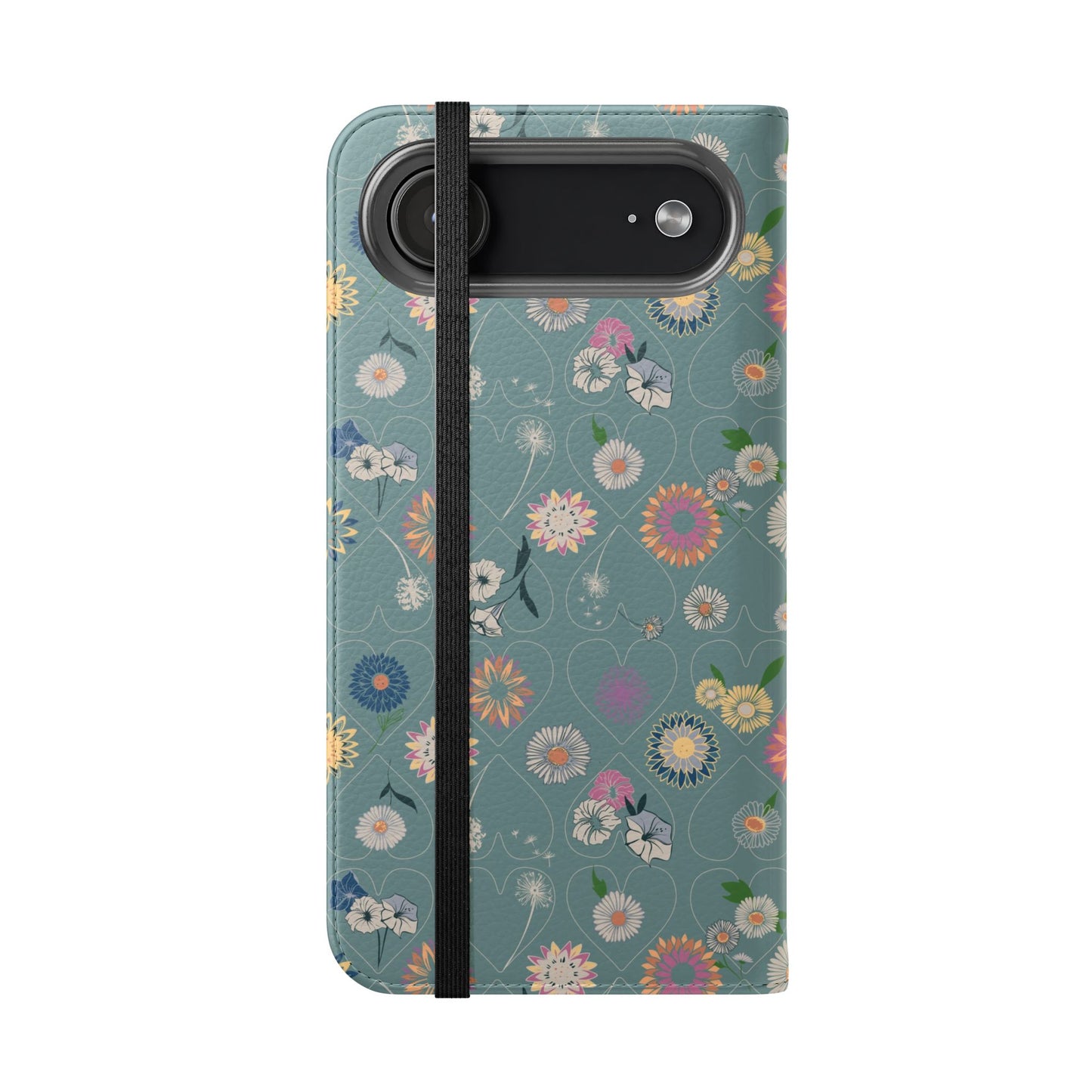 Floral Teal Flip Phone Case ~ Angie Lee Design
