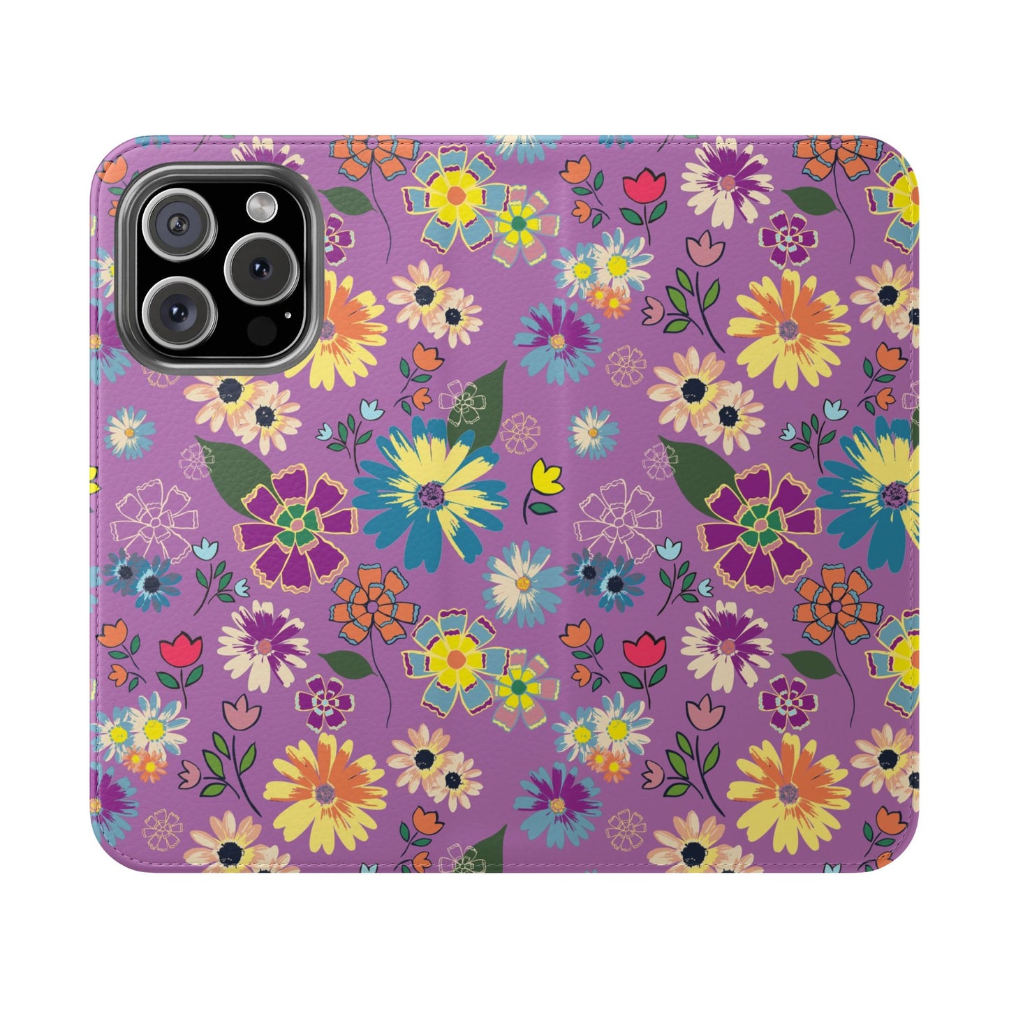Retro Purple Floral Flip Phone Case ~ Roxy Design