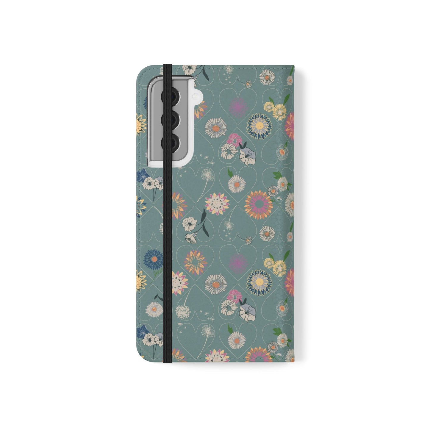 Floral Teal Flip Phone Case ~ Angie Lee Design