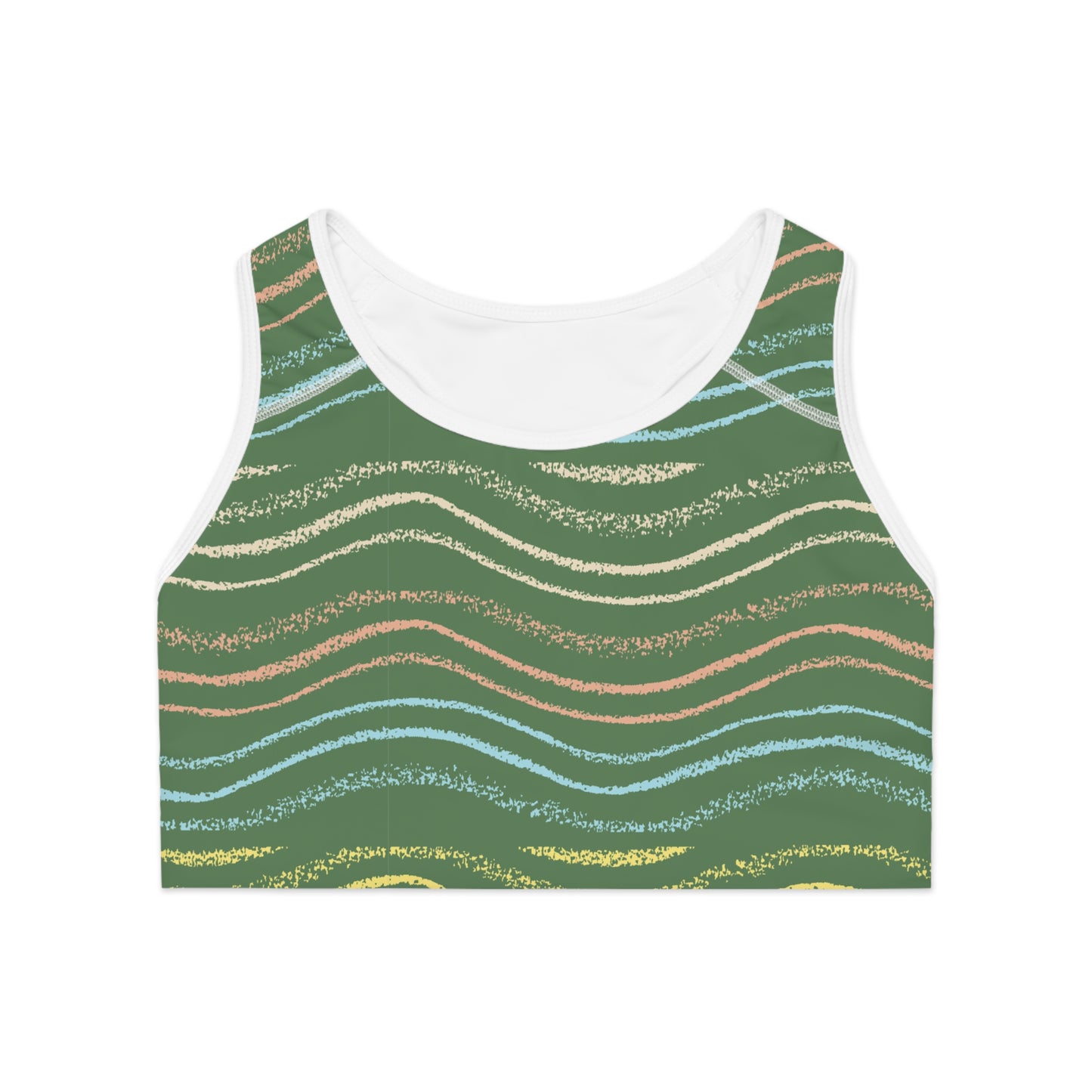 Colorful Wave Pattern Sports Bra