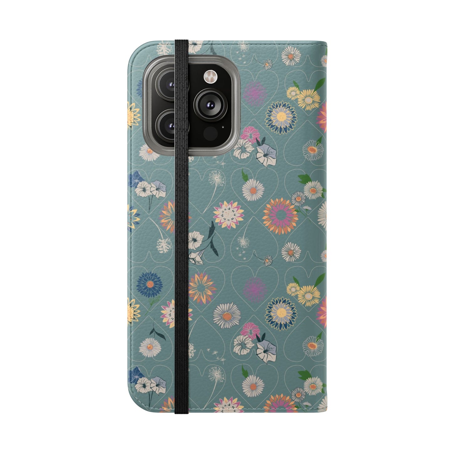 Floral Teal Flip Phone Case ~ Angie Lee Design