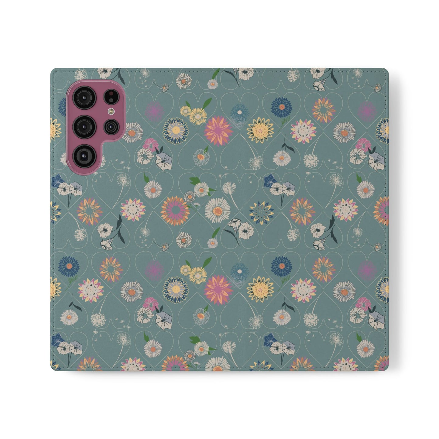 Floral Teal Flip Phone Case ~ Angie Lee Design