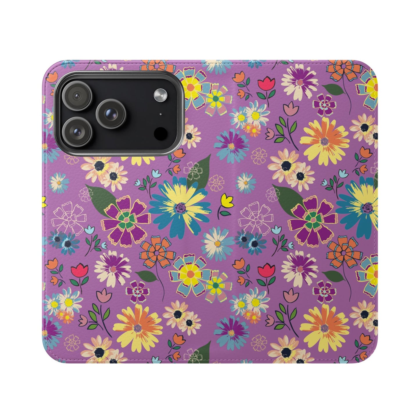 Retro Purple Floral Flip Phone Case ~ Roxy Design