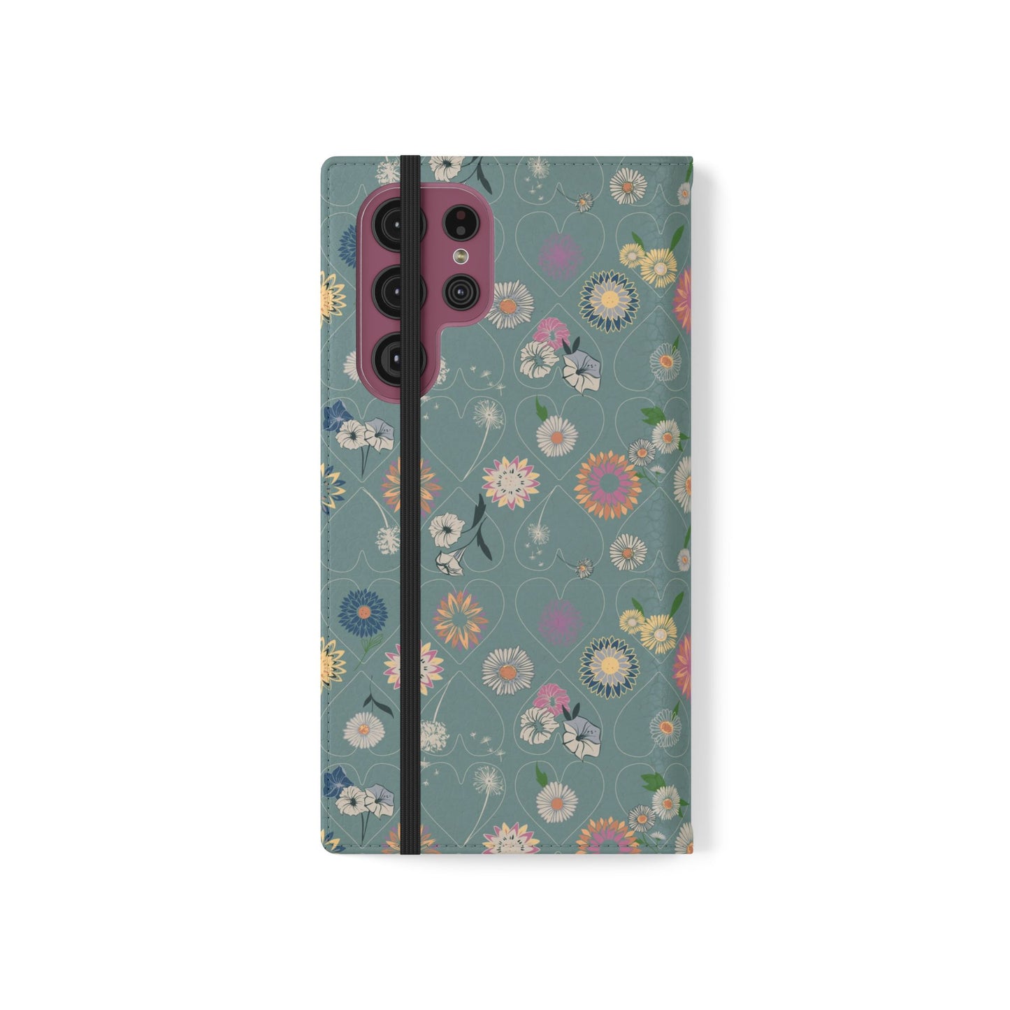 Floral Teal Flip Phone Case ~ Angie Lee Design